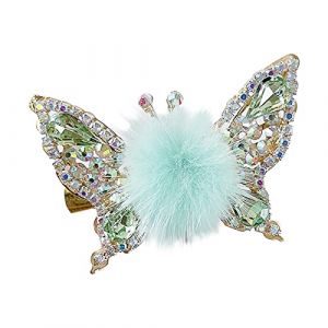 Clips pour cheveux longs papillon volant épingle à cheveux papillon scintillant pinces à cheveux femmes mignon en alliage papillon volant épingles à cheveux clips en cristal mobile épingle à cheveux (Peppering, neuf)
