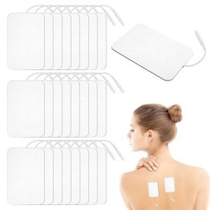 Électrodes TENS 24 Pièces,Patchs de 6x9cm pour électrostimulateur TENS et EMS,de Remplacement Adhésif Réutilisable Électrode,avec Connecteur de 2 mm,Très Bonne Adhérence pour Presque Zones Corps (marketretro, neuf)