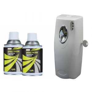 Insecticide Au Pyrèthre Naturel, Aérosols 2x250ml avec Diffuseur, Anti Mouches, Moucherons, Moustiques, Mites, Punaises de Lit (APRODOM, neuf)