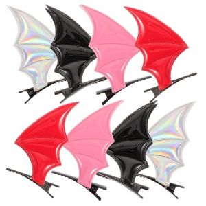 Homoyoyo 8 Pièces Accessoires de Cheveux Bat Wing pour Halloween Barrette Kawaii et pour Costumes et Déguisements Rouge Noir Rose (Alda Jin, neuf)