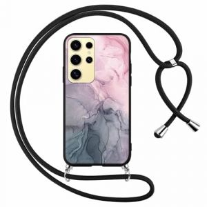 Foonary Coque pour Samsung Galaxy S24 Ultra 5G avec Cordon de Collier, Aesthetic Marbre Motif &Eacute;tui Housse R&eacute;glable Lanyard Corde, Silicone TPU Antichoc Case pour Samsung S24 Ultra 5G 6,8", Marbre 4 (BAROR TRADING, neuf)