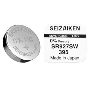 Seizaiken 395 SR927SW Lot de 10 piles bouton &agrave; l'oxyde d'argent 1,55 V 0 % mercure 100 % fabriqu&eacute;es au Japon par Seiko (P & F France, neuf)