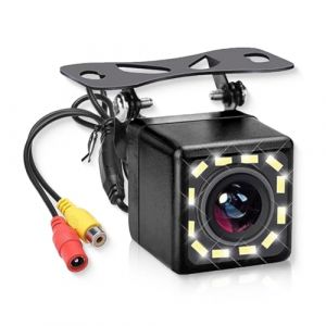 Hodozzy Caméra de Recul avec 12 LED Vision Nocturne, 12V Caméra de Recul Étanche pour Voiture, Grand Angle Universel Caméras de Recul pour Voitures/Camions/SUV/RV + 6M Câble Vidéo (Hodozzy Direct, neuf)