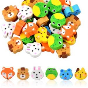 Dewocke 30 Pcs Caoutchoucs Gommes Assortiment Gommes Fantaisie pour Cadeaux De F&ecirc;te, Gommes &agrave; Crayons, Gommes de Dessin Anim&eacute;, pour Faveurs De F&ecirc;te, &Eacute;tudiants, Cadeaux, R&eacute;compenses de Devoirs (Animal) (Dewoxi, neuf)