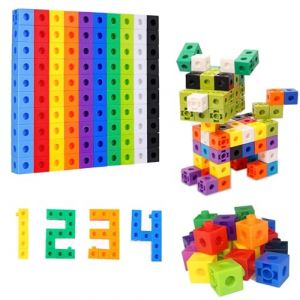 Cube Activity Kit, 100pcs Enlightenment Toy Blocks, Cubes d'apprentissage des Mathématiques, Montessori Math Toys, Cubes à emboîter pour l'école Primaire, Jeux éducatifs, pour Enfants 3+ (HYINGBHH, neuf)