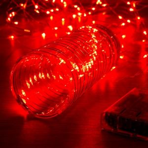 Ariceleo Guirlandes Lumineuses LED 5m - 1 Paquet, Rouge, 50 LEDs, Fonctionnement à Piles avec Minuteur et Mode Scintillement, Idéal pour Noël et Fêtes (MRSEUP, neuf)