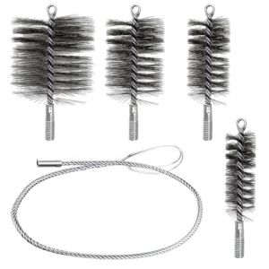 4 Pièces Kit de Ramonage Poils Forts, Grande Facilité D'utilisation, Brosse pour Tuyau de Poêle Nettoyage de Tuyaux et Elimination de la Rouille, Kit Ramonage Poele Pellet 30mm 50mm 80mm 150mm (1) (hanhoog, neuf)