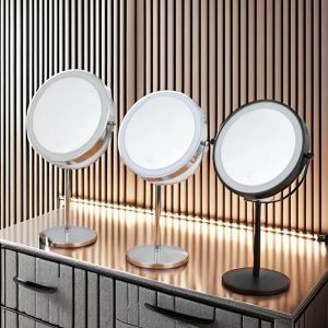 Miroir grossissant à LED, grossissement 12X/1X, 3 réglages de couleur, hauteur réglable, rotation à 360° (GENERIX_STORE, neuf)