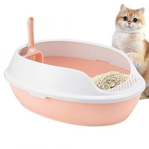 Povanjer Bac A Litiere pour Chat, Maison De Toilette Chat Fermée, Caisse Chat Litiere, Amovible Anti-éclaboussures Semi-fermé WC pour Chat avec Pelle Tailles ?13 Styles Et Couleu ? (DearDeer Worldwide, neuf)