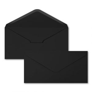 AMFUN 55PCS Enveloppes, 220x110mm Enveloppes Gomm&eacute;es, Invitation Ev&egrave;nements et Correspondance pour Lettres, Carte de V&oelig;ux, Carton d&rsquo;invitation, Carte d&rsquo;anniversaire (Noir) (Riyuu, neuf)