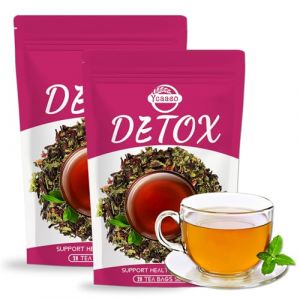 28 Jours Detox Tea Nouvelle formule - Contient du citron, du pissenlit, de la menthe, du gingembre et du th&eacute; oolong - Tisane Sans Caf&eacute;ine - Favorise la Perte de Poids, la Digestion(56PCS) (RAPID DELNAR S.R.L., neuf)