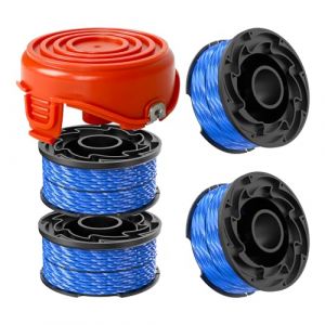 Bobine de rechange en nylon pour débroussailleuse et couvercle de bobine compatible avec Black&Decker GL315, GL337, GL350, GL650, GL652, A6441&597862-00, bobine de rechange en nylon 1,65 mm 12,2 m (4 (nectargland, neuf)