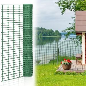 Eulenke Clôture de 50 m, hauteur 100 cm, clôture de délimitation mobile, filet de protection en plastique, filet de sécurité, clôture de capture, filet de clôture polyvalent, vert, 1 rouleau de 50 m (ZZQRAME, neuf)