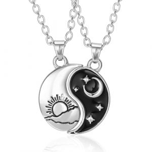 OQKAHIV 2 Pi&egrave;ces Collier d Amitie Collier Best Friends collier d'amiti&eacute; pour toujours meilleurs amis pour filles cadeaux d'anniversaire pendentif cadeaux Soleil Lune pour Soeur Friend Cadeau (OQKAHIV, neuf)