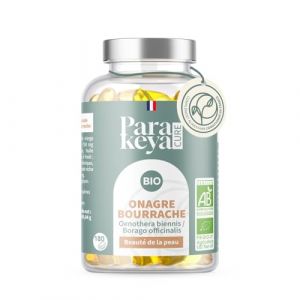 Parakeya - Onagre & Bourrache Bio 500 mg - 180 capsules - Beaut&eacute; de la peau & apport en acides gras essentiels - Compl&eacute;ment alimentaire (PARAKEYA, neuf)