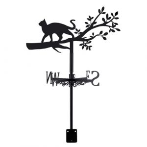 SUPERDANT Girouette de Jardin Exterieur Chat Chat sur Branches Girouette en M&eacute;tal Girouettes Animaux Girouette Deco Jardin Exterieur Direction du Vent Girouettes Panneaux pour Ferme (SUPERDANT EU, neuf)