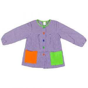 Etrexonline Tablier d'&Eacute;cole et Manches Longues avec Boutons pour Enfant 6-7 Ans, Tablier Artisana avec 2 Poches Enfants, Blouse Peinture Enfant pour l'&Eacute;cole - Lilas (Etrexonline, neuf)