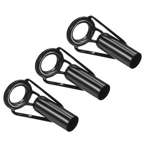 PATIKIL 7.0mm Tube Diamètre Pêche Barre Pointes Réparation Trousse, 3pcs INOX Acier Noir Guide Anneau pour Eau Salée Eau Douce Pêche (PATIKIL UK, neuf)