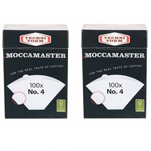 Lot de 2 Moccamaster Filtres papier blanc N°4 - Boite de 100 filtres (Dustfree24, neuf)