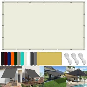 Pare-Soleil Jardin Balcon Rectangulaire 55 x 100 cm Tissu Polyester UV Protection avec Oeillets Toile Imperméable pour Patio Paravent Et Bâche, Ivoire (LvLiangShiLiShiQuYiGeDianZiShangWuYouXianGongSi, neuf)
