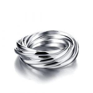 Dankadi Bague 3/5/9 Pi&egrave;ces Entrelac&eacute; en 925 Argent, Largeur 4/6/9mm, Taille 49 &agrave; 70MM, Anneau Multiple Lot Triple Fine Lisse Crois&eacute;s Cadeau F&ecirc;te Mariage pour Femme Homme Fille (Argent 9 Pi&egrave;ces, 11) (Mei Yun Jewelry, neuf)
