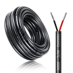 Câble Électrique 10 Mètres 16 AWG 2x1,5mm², Câble à 2 Conducteurs 5 V/12 V/24 V/220 V, Cuivre Étamé, Flexible et Souple, Faible Impédance, Haute Résistance à la Température, Câble d’Extension (LighingWill, neuf)