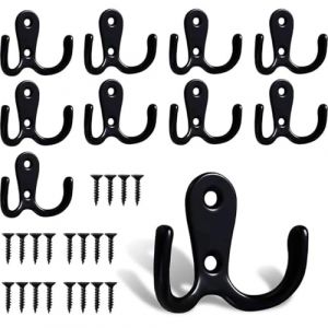 THQAE 10 Pcs crochet, crochet a visser, R&eacute;tro Pat&egrave;re, Crochet de Manteau R&eacute;tro Crochet Pat&egrave;re Porte Manteau Mural Vintage Crochet de Porte M&eacute;tal pour Salle de Bain Cuisine Chambre Entr&eacute;e (ProTechika O&Uuml;, neuf)