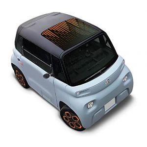 Pare-Soleil Compatible avec Citro&euml;n AMI - Urban 03 (Orange) - Sp&eacute;cial Toit vitr&eacute;. Vinyle Micro-perfor&eacute;. Att&eacute;nue l'&eacute;blouissement du Soleil sans g&ecirc;ner la visibilit&eacute; (AMI-GO CLUB, neuf)