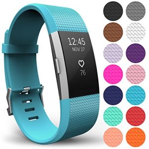 Yousave Accessories Bracelet De Rechange Compatible Pour FitBit Charge 2, Sangle De Remplacement Pour Le FitBit Charge 2 - Petit - Cyan (Yousave, neuf)