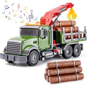 Tacobear Camion Transport de Bois 1:16 - Grand V&eacute;hicule Transporteur avec Lumi&egrave;re, Son et Grue de Chargement - Cadeau pour Enfants Gar&ccedil;ons 3-6 Ans (G.C EU, neuf)