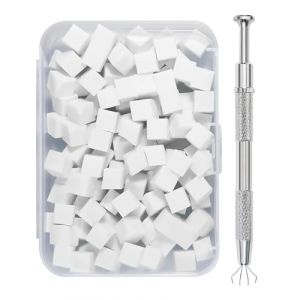 FUGLUS 100 PCS Nail Art Brosse Éponge, Eponge Ongle Avec Pince Métallique, Nail Art Éponge Dégradé,Utilisé pour Vréer une Variété de Motifs D'art de L'ongle Dégradés. (BOOKING PRICELESS, neuf)
