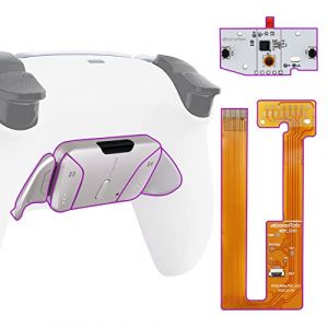 eXtremeRate RISE4 Remap Kit pour ps5 Manette BDM-030/040/050, Coque Arrière Redessinée avec 4 Palette Métal pour ps5 Manette BDM-030/040/050, Palette Métallique (RMB) Version, Blanche Pur (EXR Gaming, neuf)