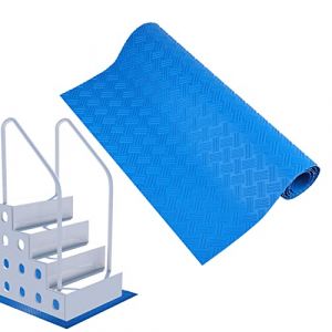 LUTER Tapis Échelle Piscine, 1,5 mm d'Épaisseur Tapis d'Échelle de Piscine Marchepied Antidérapant pour Piscine Hors Sol et Creusée (Bleu, 18 x 36 Pouces/ 45 x 91,5 cm) (ChuangYing, neuf)