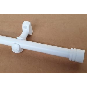 MadeInNature Tringle à Rideaux en Bois, diamètre Ø 28 mm, Kit Tringle à Rideaux Complet Avec Embouts et Supports, Longueur et Couleurs au Choix (Blanc, Embout Bouchon, Longueur 1.20 m) (cité de la déco, neuf)