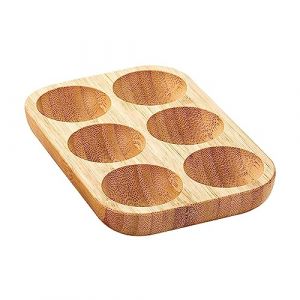 MagiDeal Porte-œufs Récipient à œufs Pratique en Bois 6 Grille Organisateur d'œufs Plateau de Stockage d'œufs pour réfrigérateur Tabletop Restaurant Cabinet (Colcolo-EU, neuf)