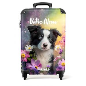 NoBoringSuitcases.com Valise Enfant, Bagage Cabine, Valise Enfant Fille, Trolley Enfant, Valise Enfant Roulette, Valise pour Enfant, Valise Personnalisable 55x35x25cm (Border Collie - Multicolore) (NoBoringSuitcases, neuf)