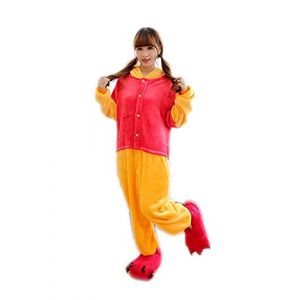 Lazutom Adulte Unisexe Animal Costume Cosplay Combinaison Pyjama Nuit Vêtements Soirée de Déguisement (Winnie Pooh, S) (Perfect Team, neuf)