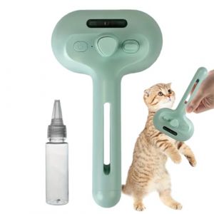 Brosse à vapeur pour chats | Brosse autonettoyante pour chat avec design ergonomique | Vapeur douce avec réservoir de grande capacité, outil de défrisage, peigne de brumisation et de massage pour bain (Papea, neuf)