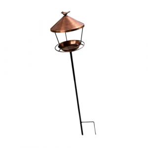 Harilla Mangeoire &agrave; Oiseaux sur Pied en M&eacute;tal, Mangeoire Anti-Gaspillage pour Graines, Mod&egrave;le &agrave; Piquet sans Outils, Design &Eacute;l&eacute;gant, Plateau Grand Format, pour Jardin, Terrasse et Cour, Bronze (Harilla, neuf)