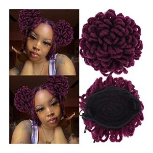 Chignon Postiche Cheveux Chignon synthétique bouclé cordon queue de cheval extensible brosse à cheveux pince chignon tresse for les femmes noires (dundunting, neuf)