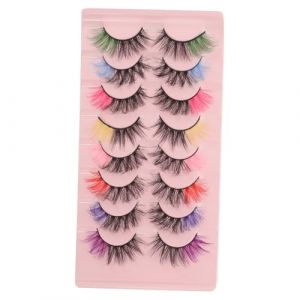 DEARMAMY 8paires Faux Cils Color&eacute;s Pour Maquillage Des Yeux Individuels Et Touffes Adapt&eacute;s &agrave; Toutes Occasions (Liiane, neuf)