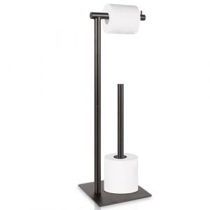 Porte-Rouleau de Papier Toilette sur Pied avec étagère de Rangement supérieure, Distributeur de Papier Toilette sur Pied au Sol 4 Rouleaux de réserve (Nandae, neuf)