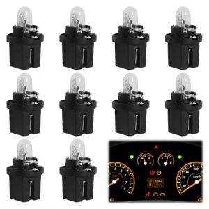 Kuugeo Ampoule Tableau de Bord,10 PCS DC 12V 2W T5 Ampoule Tableau de Bord Jaune Clair, Ampoule LED Voiture,Ampoules LED T5 pour Tableau de Bord, &Eacute;clairage Int&eacute;rieur Automobile Pratique et Durable (AMAAL ABD LIMITED, neuf)
