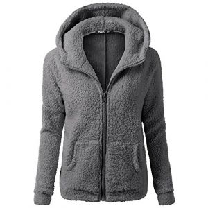 Vetement Femme Hiver Veste Polaire &agrave; Capuche Zipp&eacute; &agrave; Manche Longue Pull Avce Poche Manteau Chic Et Elegant Chaud Sweat Pas Cher Hoodie Y2K, Polaire Veste Femme, Sweat &agrave; Capuche Chaud Laine Zipp&eacute; Tops (⭐⭐⭐⭐⭐5.0 Zhiyao, neuf)