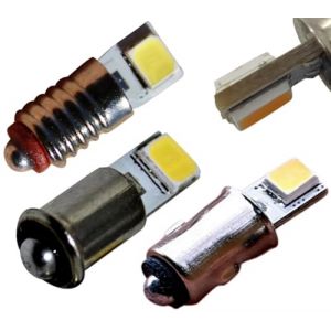 Lot de 9 ampoules LED 10-24 V MS4 / BA5S / E5.5 - Culot blanc - Ampoule AC DC &agrave; environ 30 lumens (blanc chaud, E5,5) (Christian Schreyl, neuf)