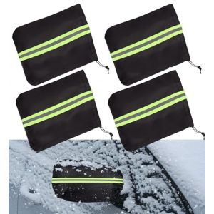 4 Pi&egrave;ces Voiture C&ocirc;t&eacute; Miroir Neige, Housse par Temps Froid, Protection Lat&eacute;ral R&eacute;troviseur, Couverture de Vue Arri&egrave;re Ext&eacute;rieure (Sam7Ting, neuf)