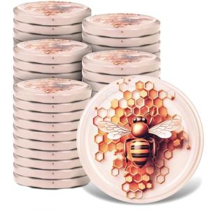 KADAX Lot de 50 couvercles &agrave; visser - Lot de 50 couvercles &agrave; visser - En m&eacute;tal - Avec 6 dents d'encliquetage - Id&eacute;aux comme couvercle de rechange pour bo&icirc;tes de conserve et pots de conserve (nid (KADAX, neuf)