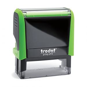 Trodat Printy Line 4913 (Vert, Large 57x21 mm) Tampon encreur professionnel personnalis&eacute;, auto-encreur, tampon d'entreprise, tampon d'adresse (tampon-personnalis&eacute;, neuf)