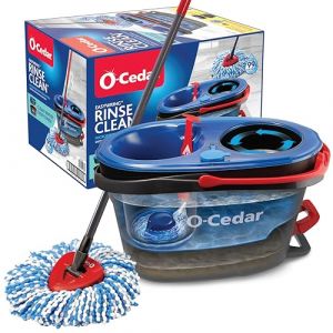 O-Cedar - EasyWring RinseClean Spin Mop & Bucket- Syst&egrave;me de Nettoyage pour sols en Microfibre - Gris. (TotalShopping, neuf)