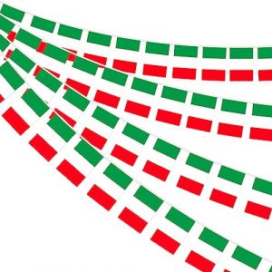 AhfuLife 10M Guirlande Drapeau Italie, 1Pcs Banderole Drapeau Italien, 30 Petit Guirlande Italienne pour Decoration Fete Italie Coupe du Monde F&ecirc;te Nationale Euro Foot Match Stade Bar Jardin (echoapple, neuf)